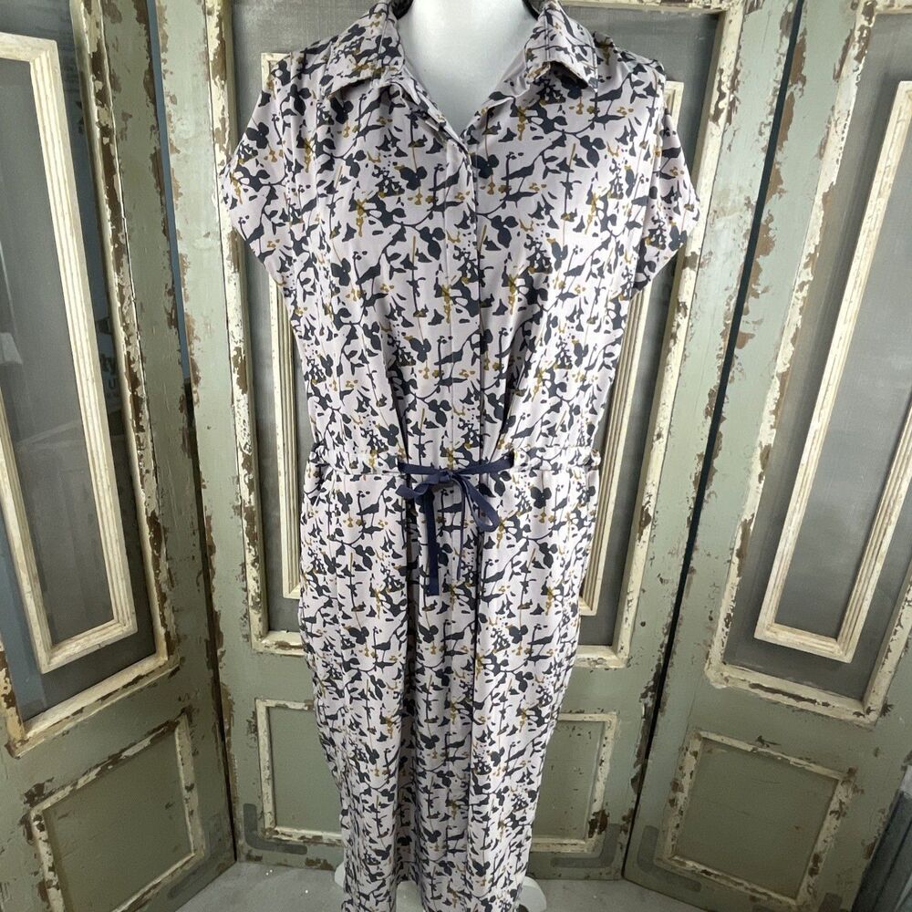REI Cooperative Sun Up Active Travel Shirt Dress Night Garden Lilac Size Small L